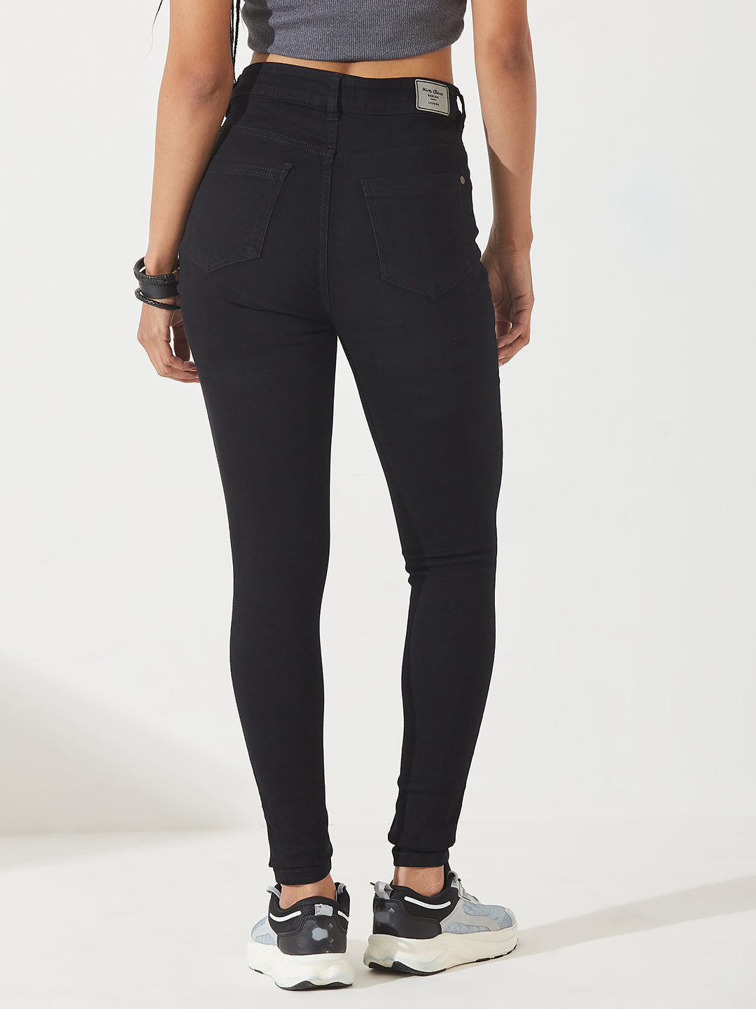 Women's Black Skinny High-Rise Stretchable Denim Jeans