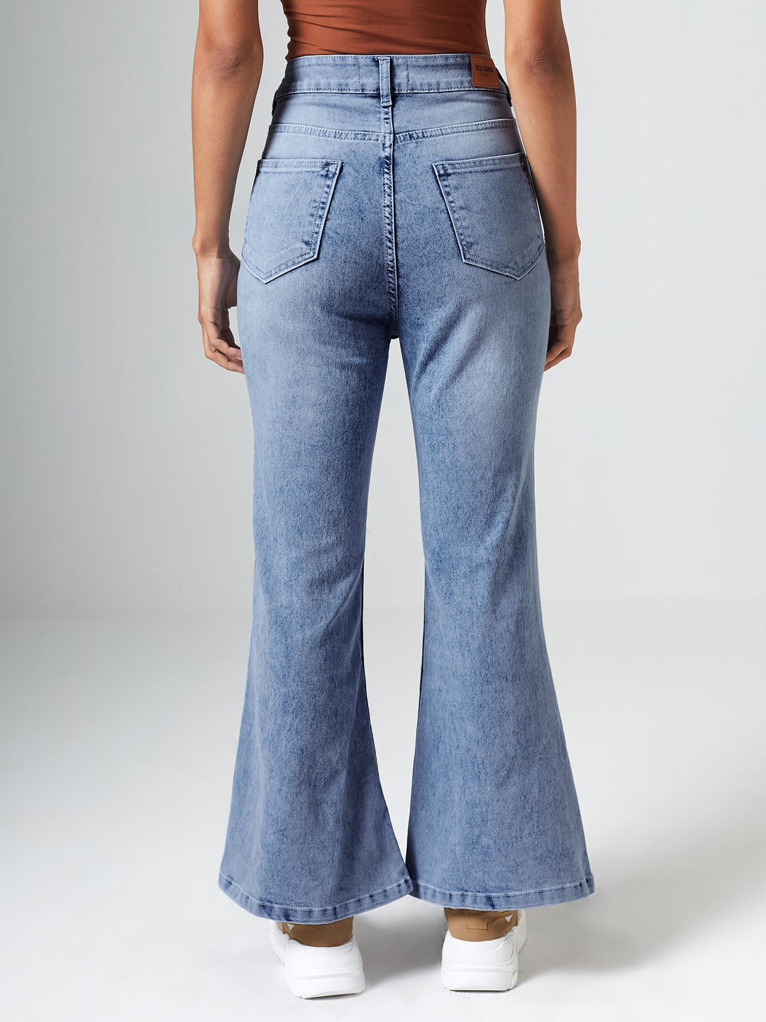 CHASEshape™ Light Blue High Rise Clean Look Regular Stretchable Denim Bootcut Shaping Jeans for Women