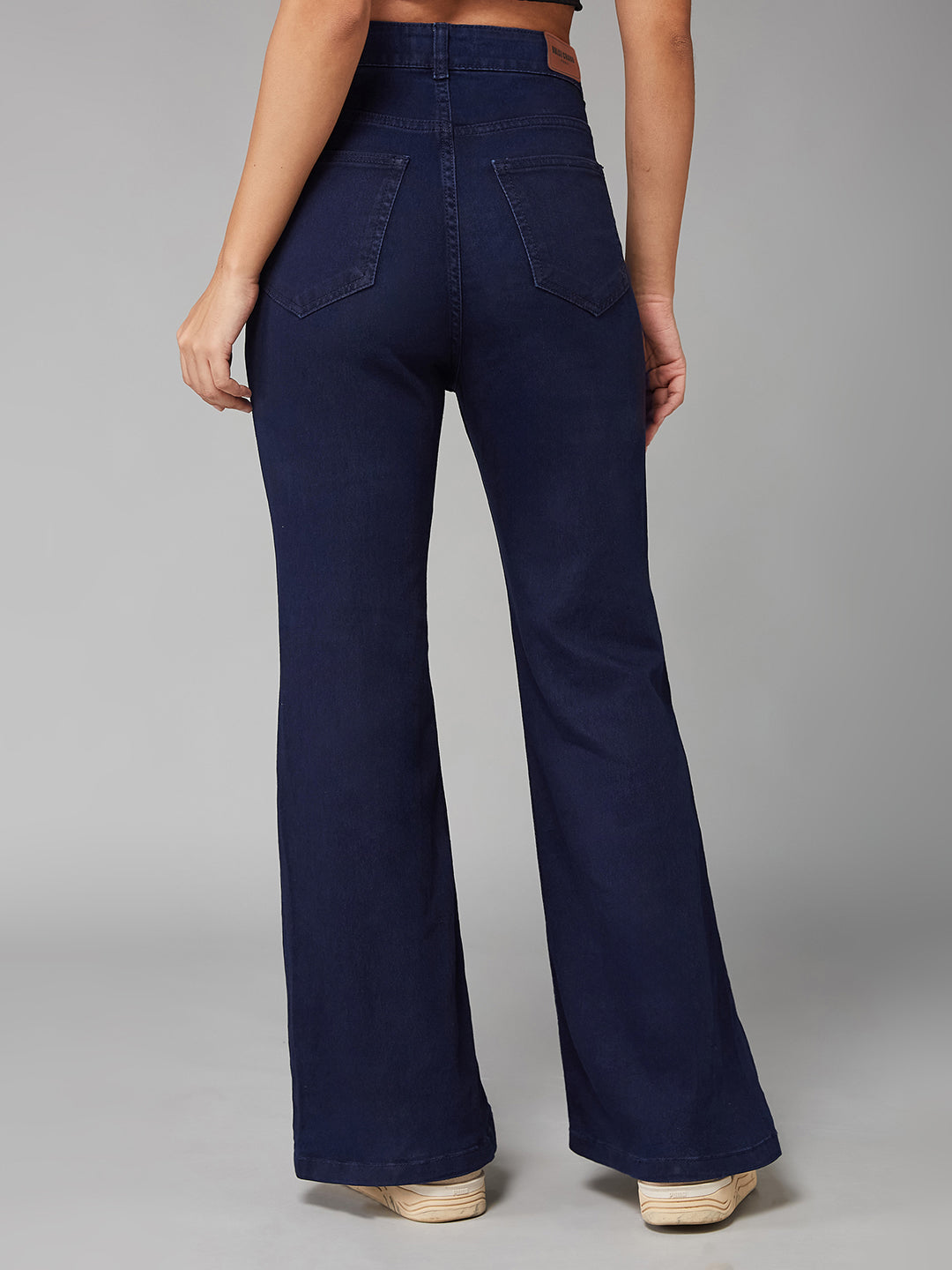 24/7 Comfort Navy-Blue Bootcut High-Rise Stretchable Denim Jeans