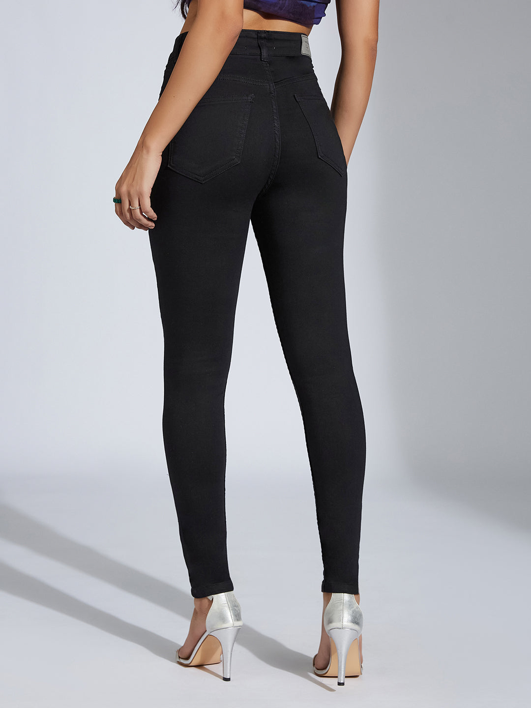 Women's Black Super Skinny High-Rise Stretchable Denim Jeans