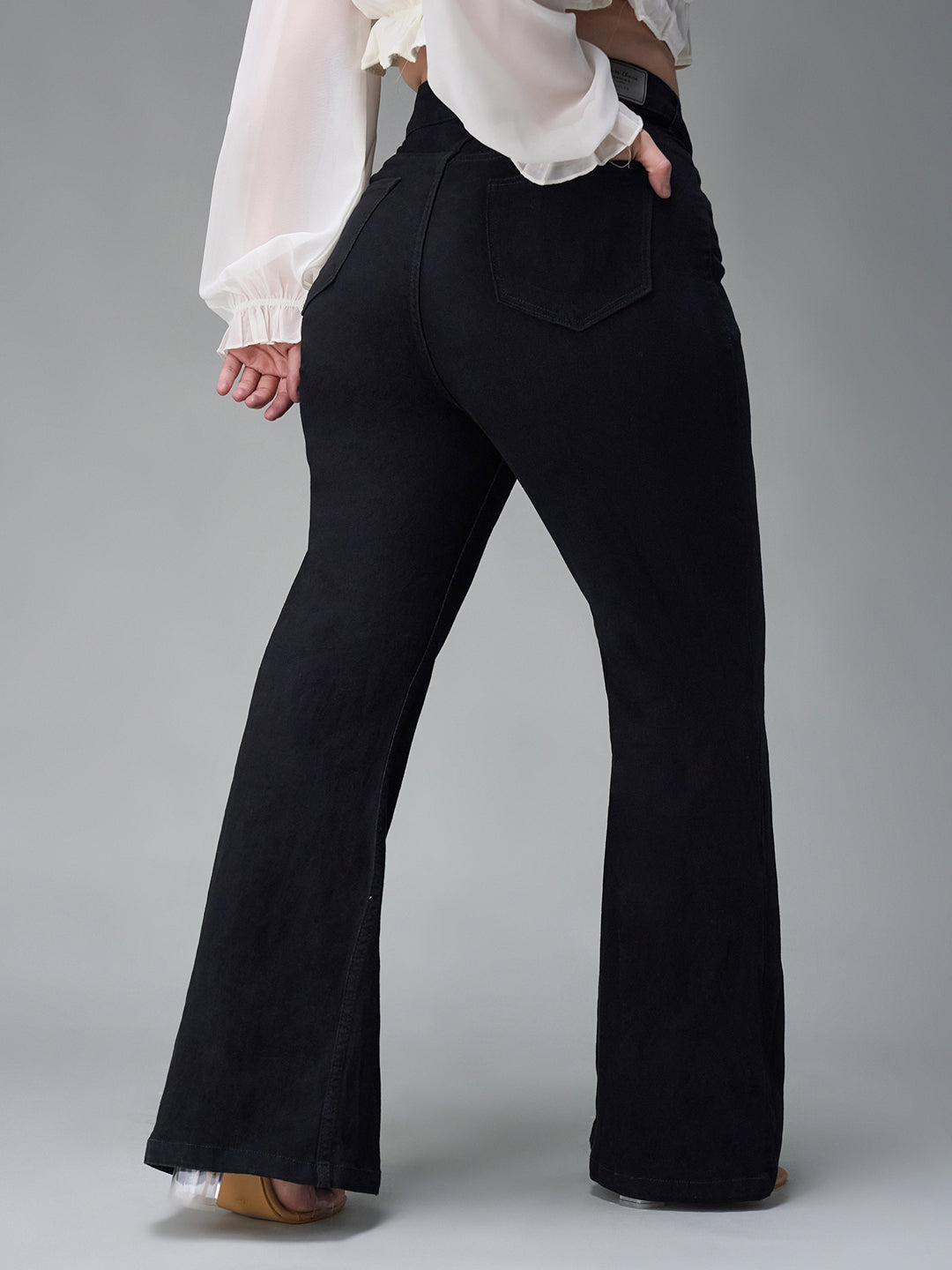 24/7 Comfort Black Bootcut High-Rise Stretchable Denim Jeans