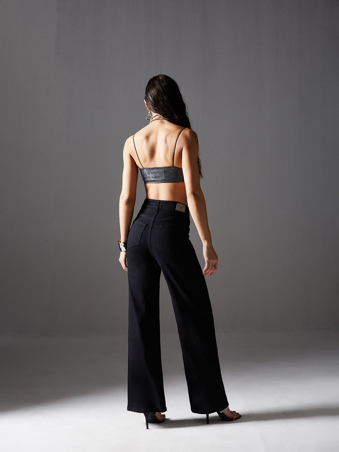 CHASEstretch™ Black Wide-Leg High-Rise Denim Jeans
