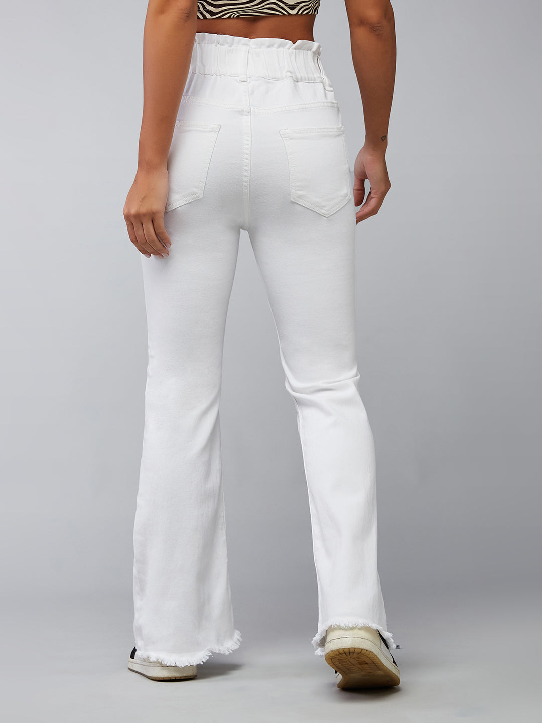 CHASEstretch™ White Flared High-Rise Ankle length Denim Jeans