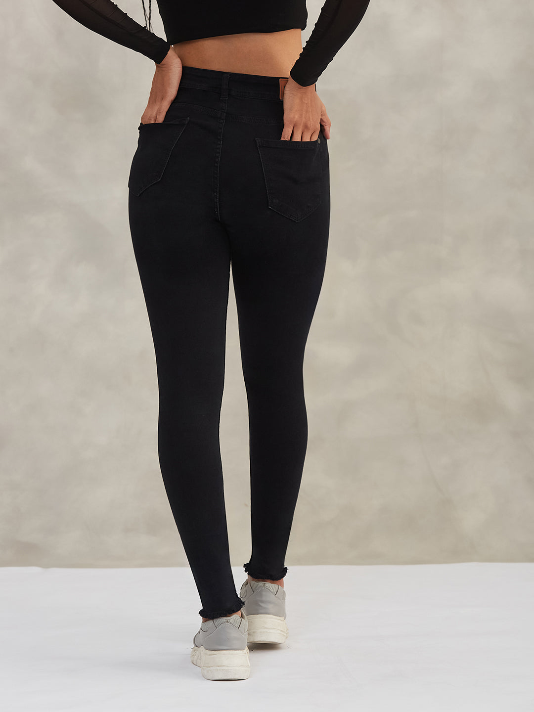 Women's Black Slim-Fit High-Rise Denim Jeans