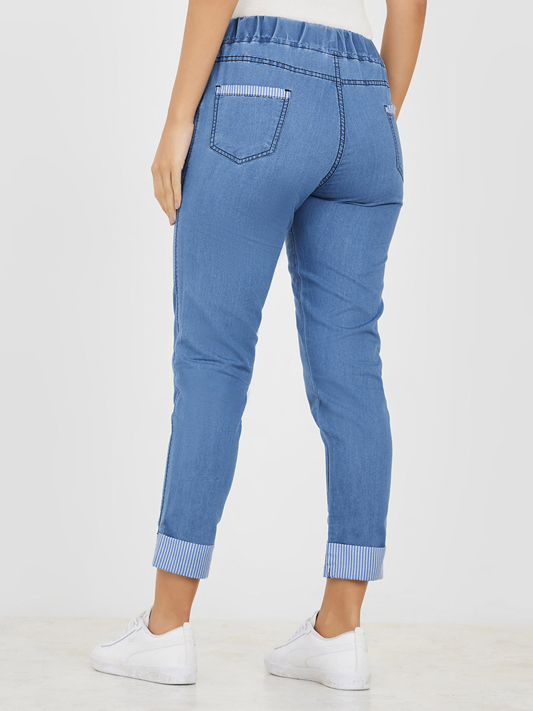 Women's Black Acid Wash High-Rise Wide-Leg Cargo Denim Jeans with Tagging & 6 Pockets