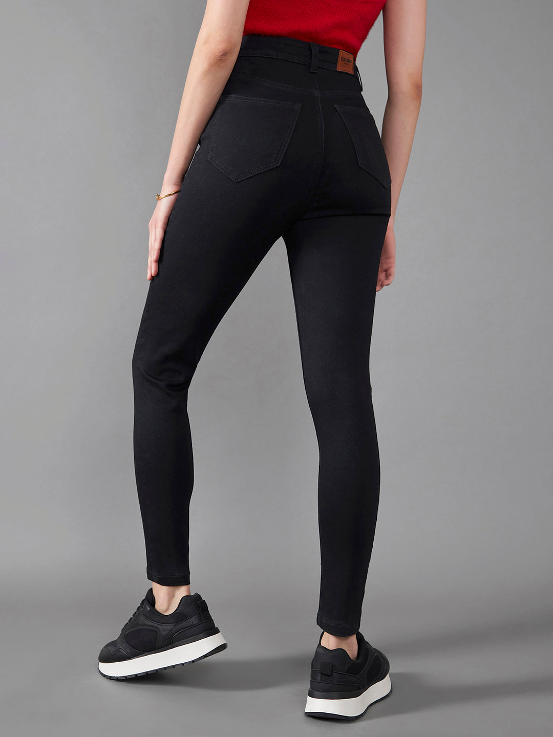 24/7 Comfort Black Super Skinny High-Rise Stretchable Denim Jeans