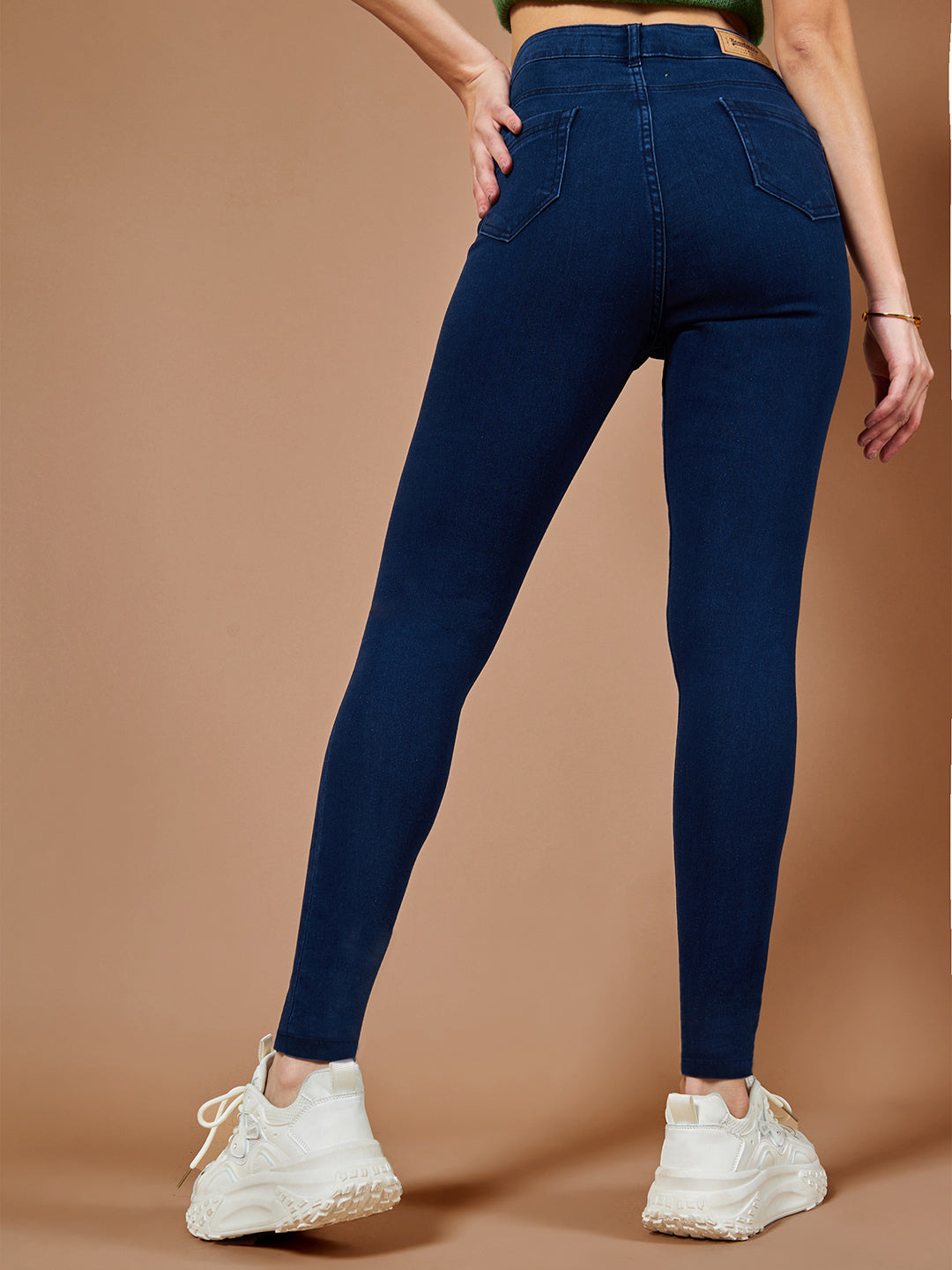 Women's Navy-Blue Skinny High-Rise Stretchable Denim Jeans