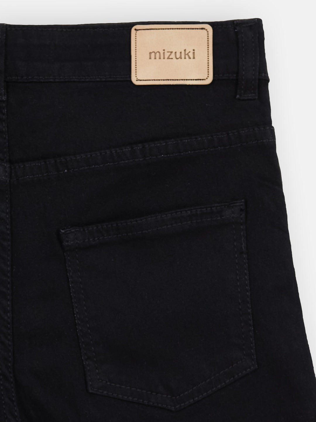 Black Relaxed-Fit Mid-Rise Clean-Look Stretchable Denim Shorts for Girls/Teenagers