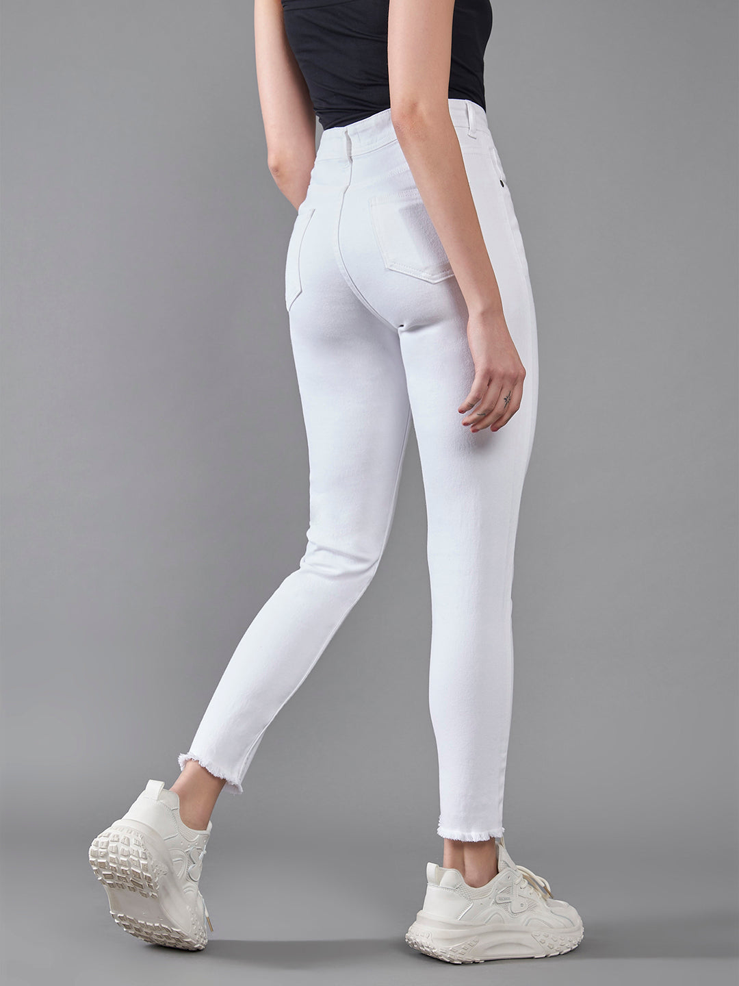 24/7 Comfort White Skinny-Fit High-Rise Cropped Denim Jeans for Women — Dolce Crudo