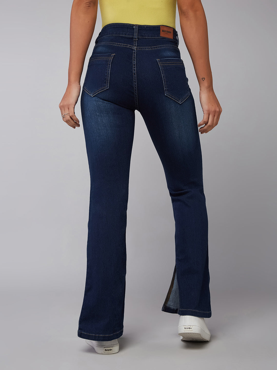 24/7 Comfort Blue Bell-Bottom Bootcut Hourglass Mid-Rise Stretchable Denim Jeans