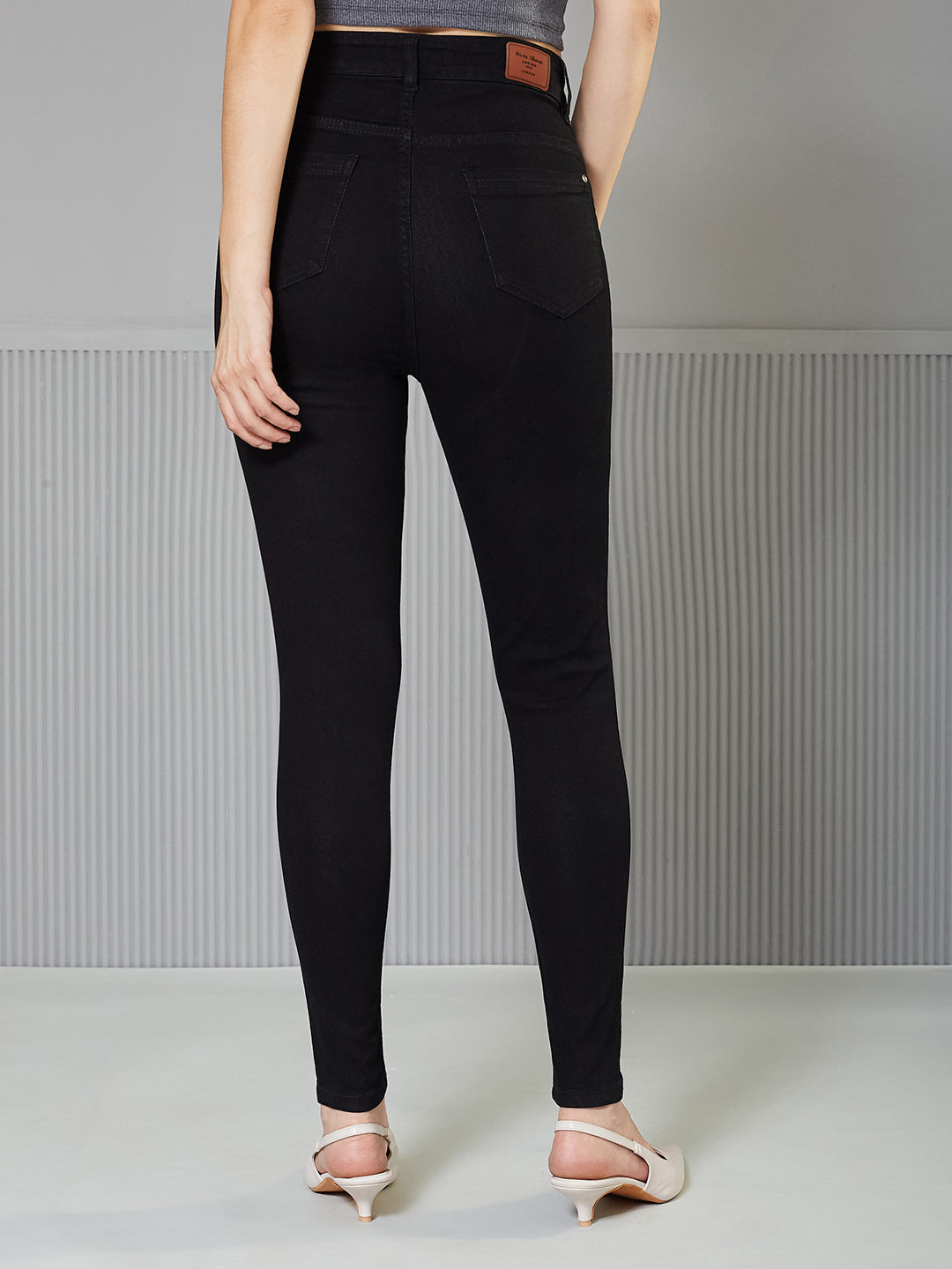 24/7 Comfort Black Skinny-Fit High-Rise Stretchable Denim Jeans for Women