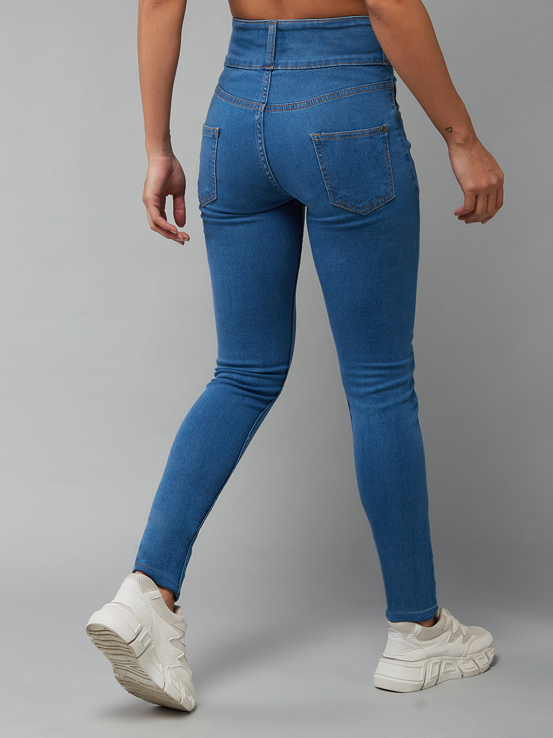CHASEstretch™ Women's Blue Skinny-Fit High-Rise Ice-Wash Stretchable High-Rise Denim Jeans