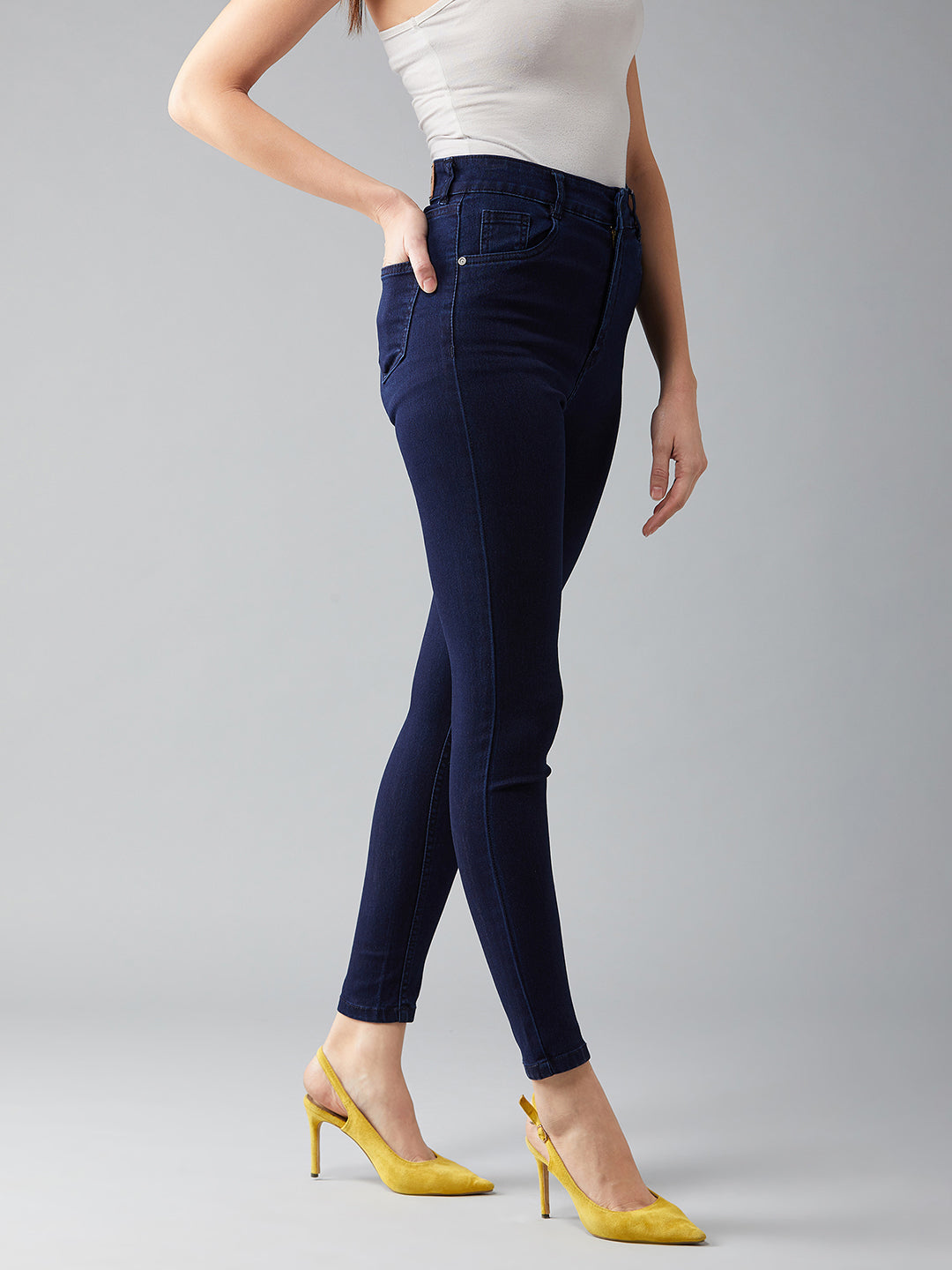 CHASEstretch™ Navy-Blue Skinny-Fit High-Rise Denim Jeans