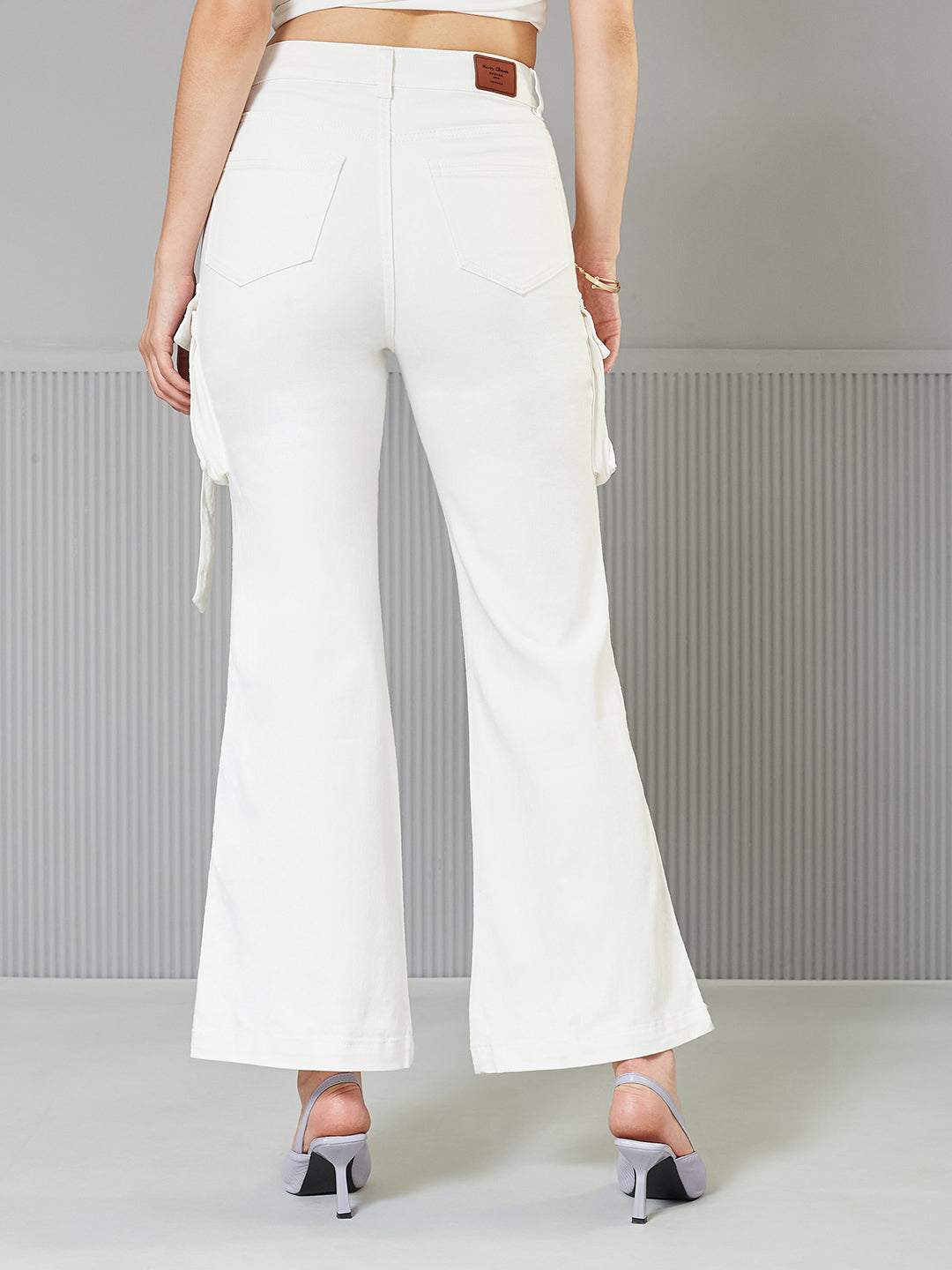 White Bootcut High-Rise Regular Stretchable Denim Jeans for Women — Miss Chase