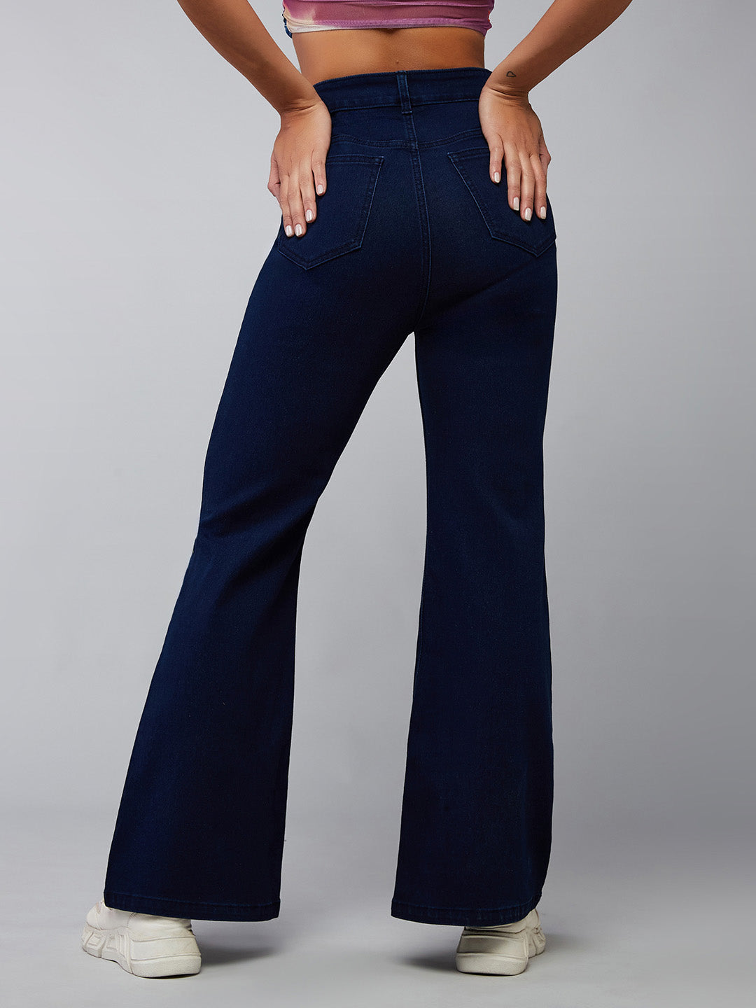 CHASEshape™ Navy-Blue Bootcut High-Rise Denim Jeans