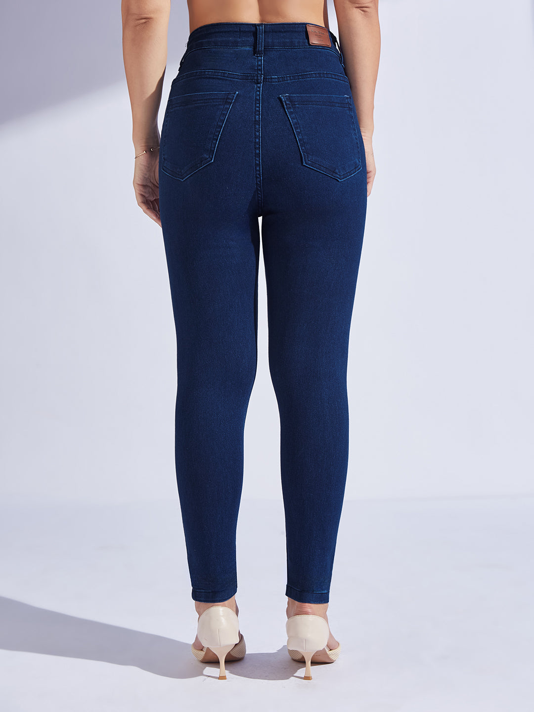 CHASEstretch™ Women's Navy Blue Skinny High-Rise Regular Stretchable Denim Jeans