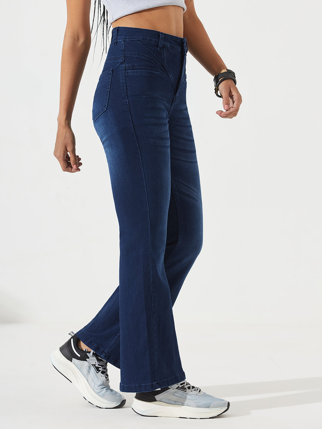 CHASEshape™ Light-Shaping Bootcut High-Rise Navy Blue Denim Jeans with Boning Technology