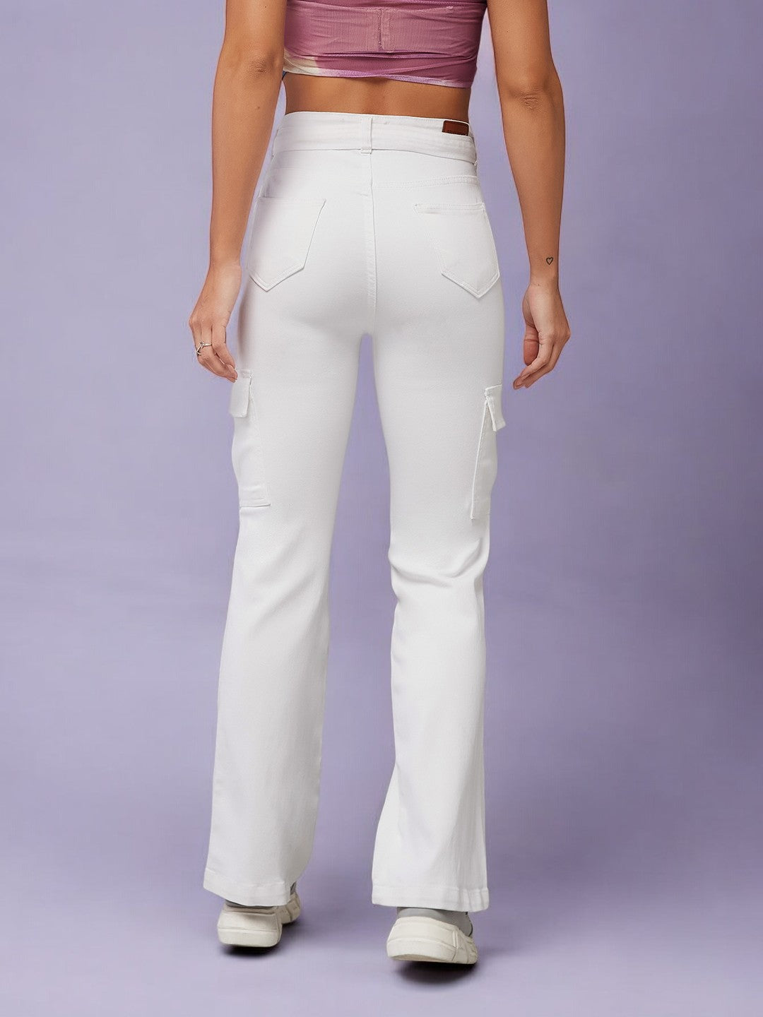 CHASEstretch™ White Wide-Leg High-Rise Denim Jeans