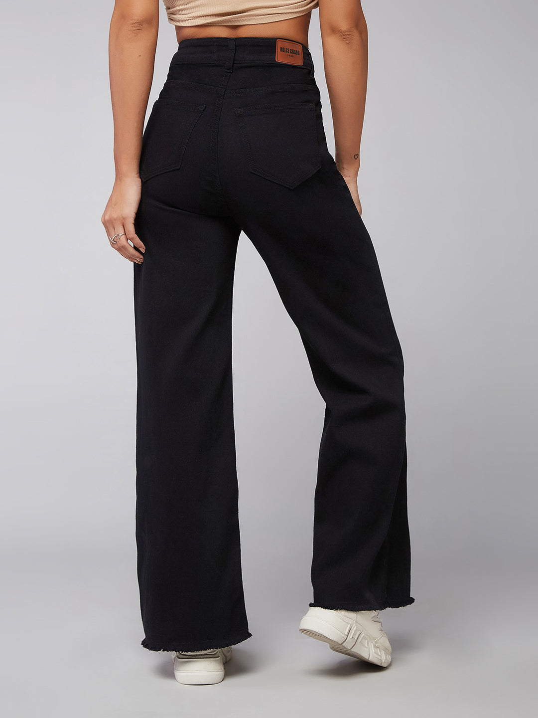 CHASEstretch™ Black High-Rise Wide-Leg Denim Jeans