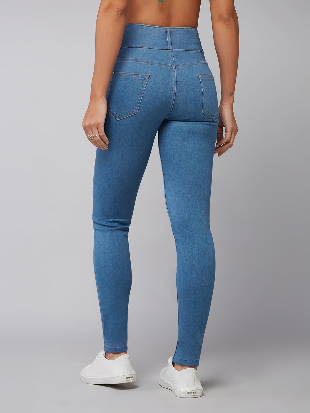 24/7 Comfort Blue Skinny-Fit High-Rise Stretchable High-Rise Denim Jeans