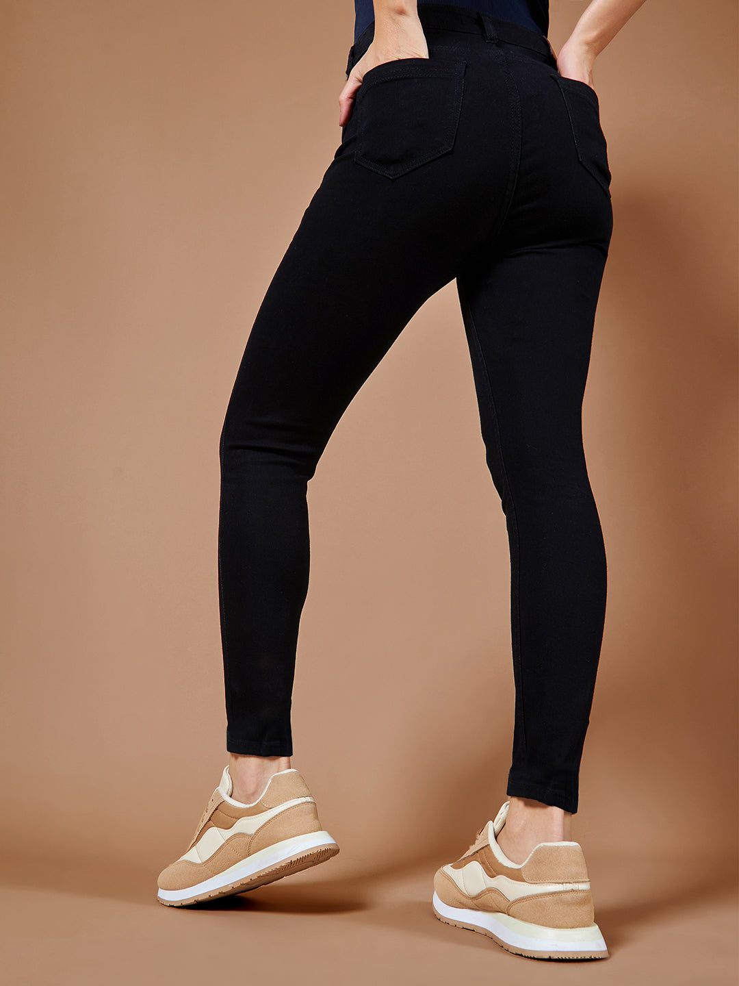 24/7 Comfort Black Skinny-Fit High-Rise Stretchable Denim Jeans