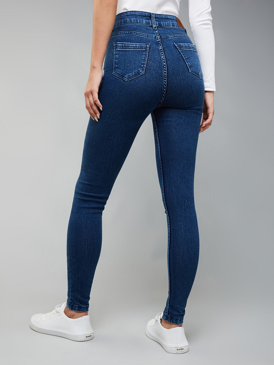 24/7 Comfort Blue Skinny-Fit High-Rise Stretchable Denim Jeans