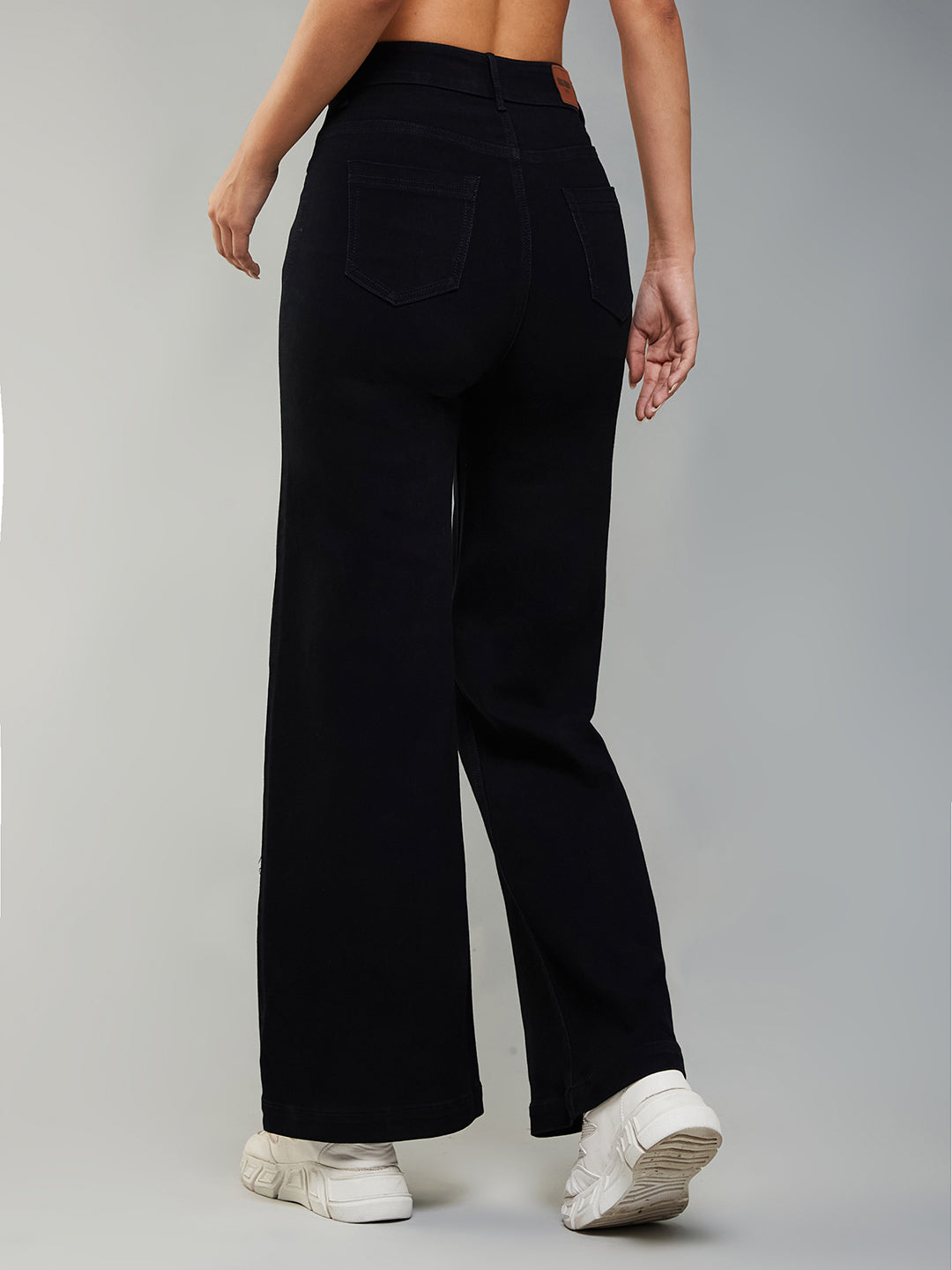 CHASEstretch™ Black Wide-Leg High-Rise Denim Jeans