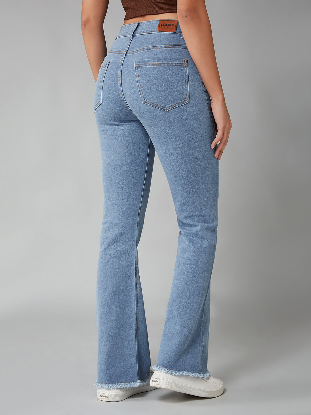 CHASEstretch™ Light-Blue Bootcut High-Rise Clean look Regular Stretchable Denim Jeans for Women