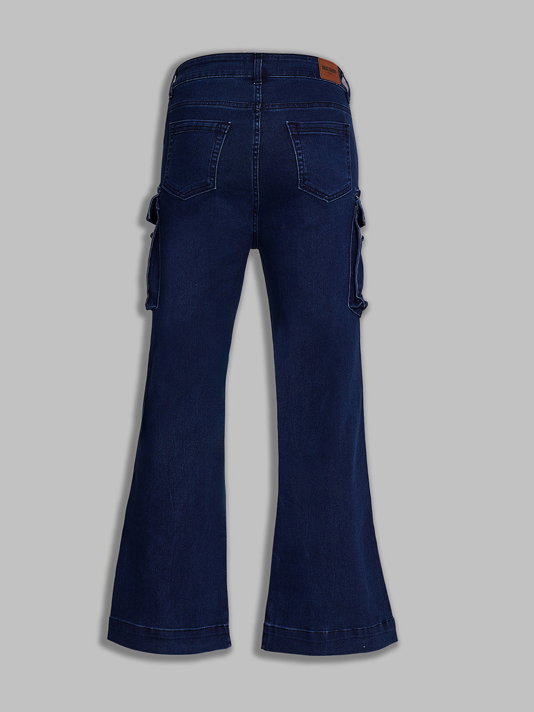 Women's Navy Blue Bootcut High-Rise Stretchable Denim Jeans