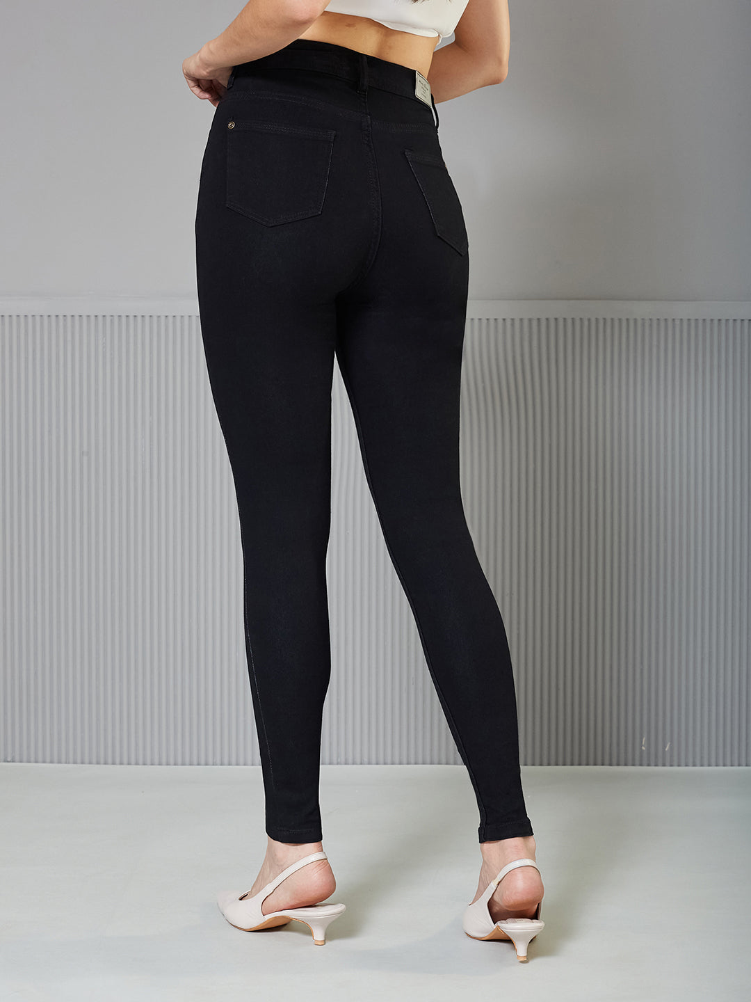 CHASEstretch™ Black Slim Fit High-Rise Mild Distressed Ripped Denim Stretchable Jeans for Women — Miss Chase