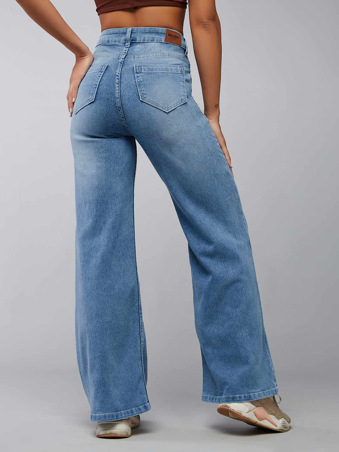 CHASEshape™ Light-Blue Wide-Leg High-Rise Stretchable Denim Jeans