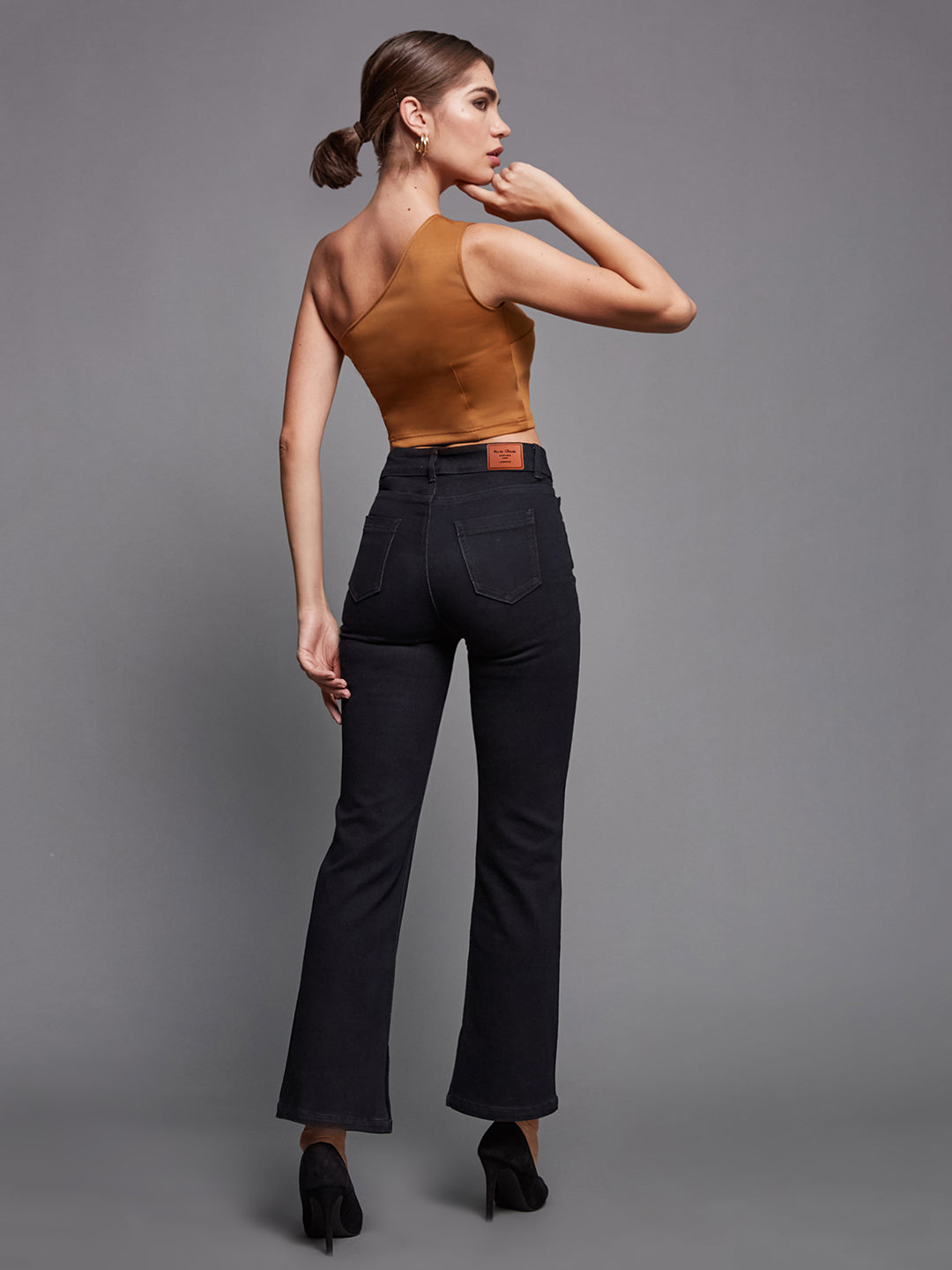 24/7 Comfort Black Bootcut High-Rise Stretchable Denim Jeans