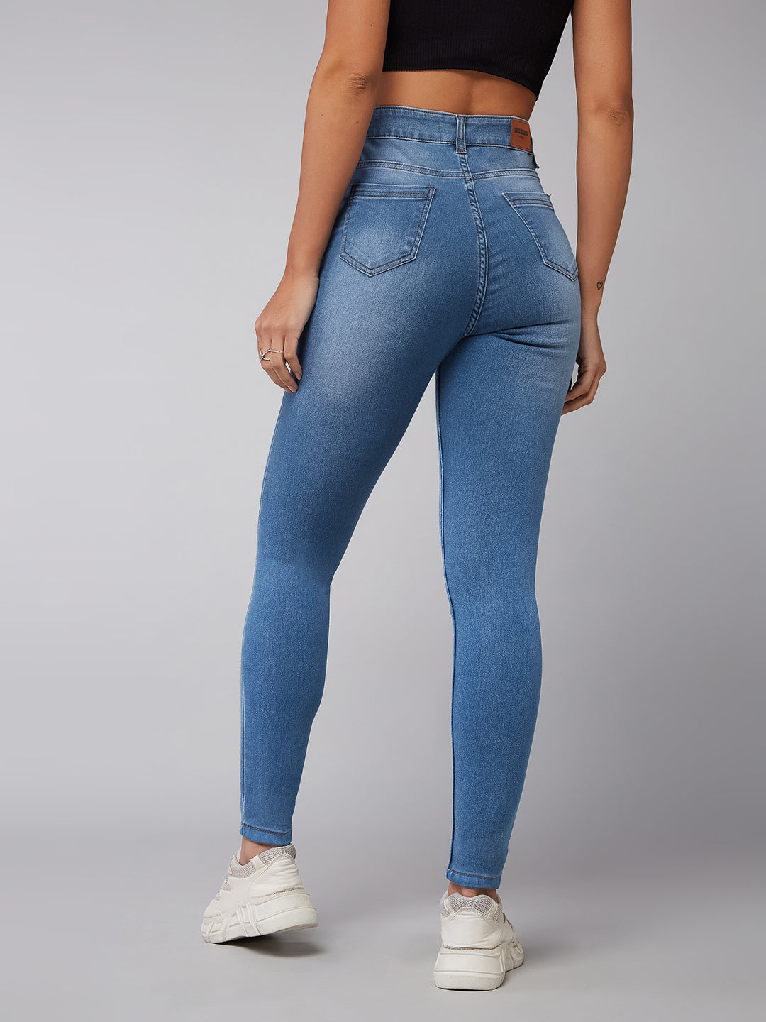CHASEstretch™ Blue Skinny High-Rise Mild Distress Denim Jeans