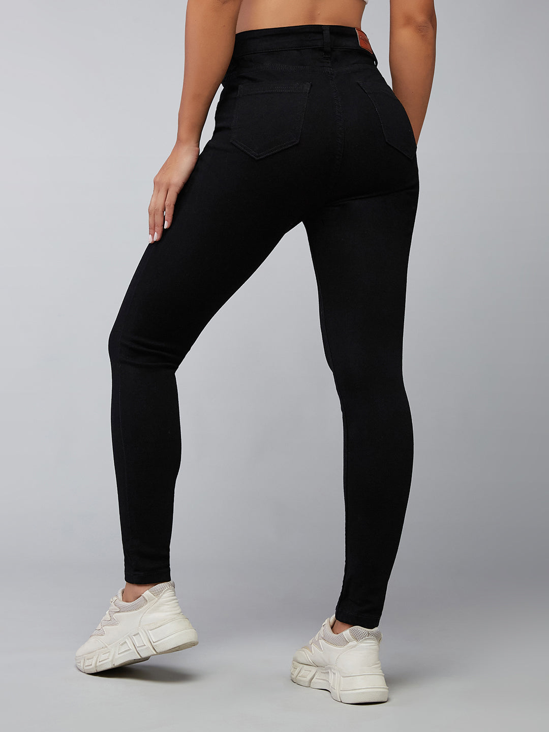 24/7 Comfort Black Skinny-Fit High-Rise Stretchable Denim Jeans