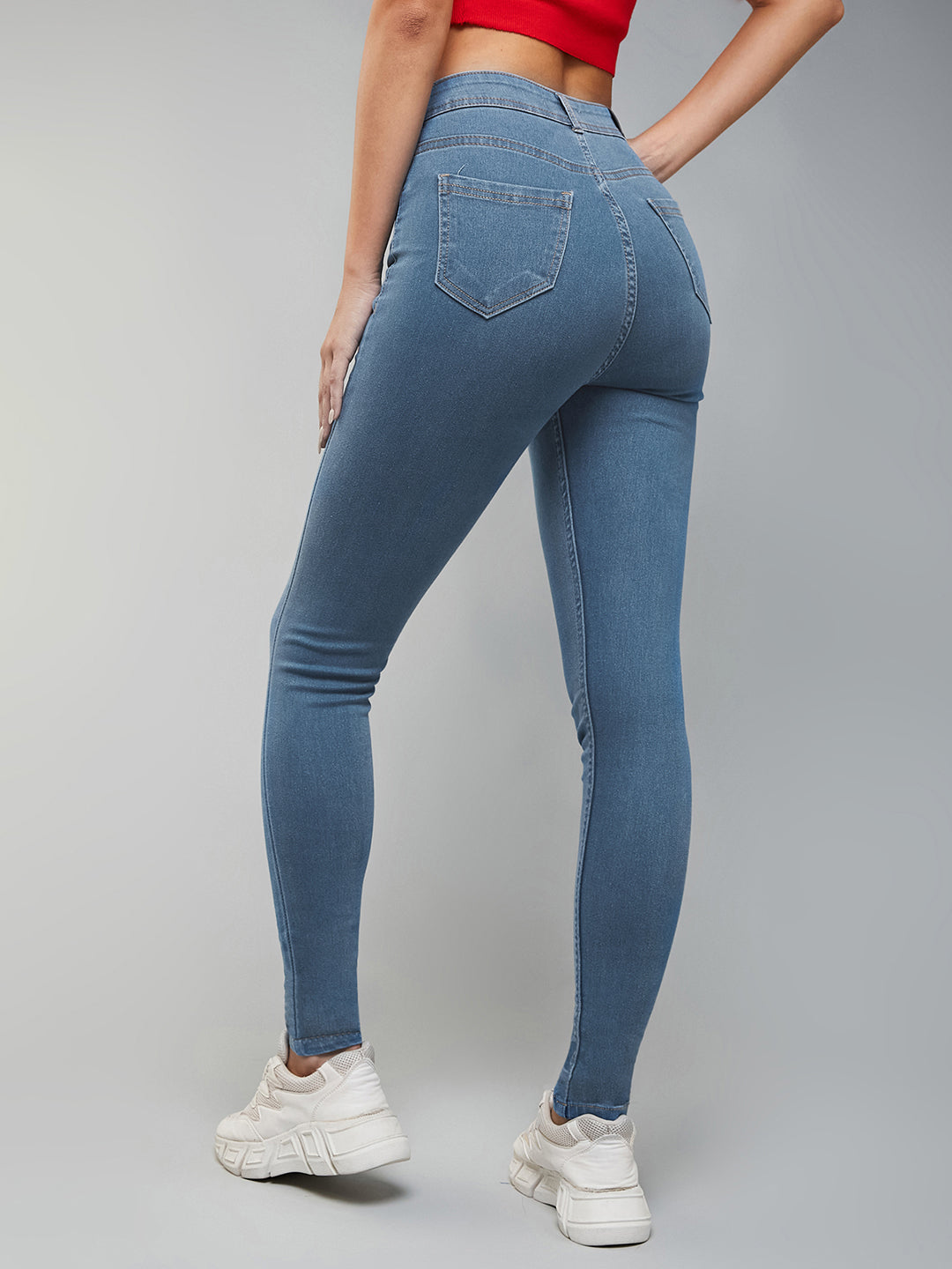 Women's Blue Skinny High-Rise Denim Jeans