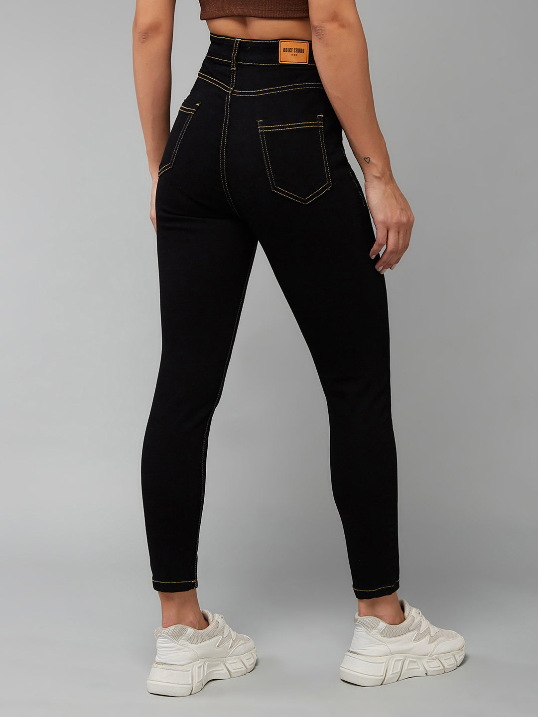 24/7 Comfort Black Skinny High-Rise Stretchable Denim Jeans