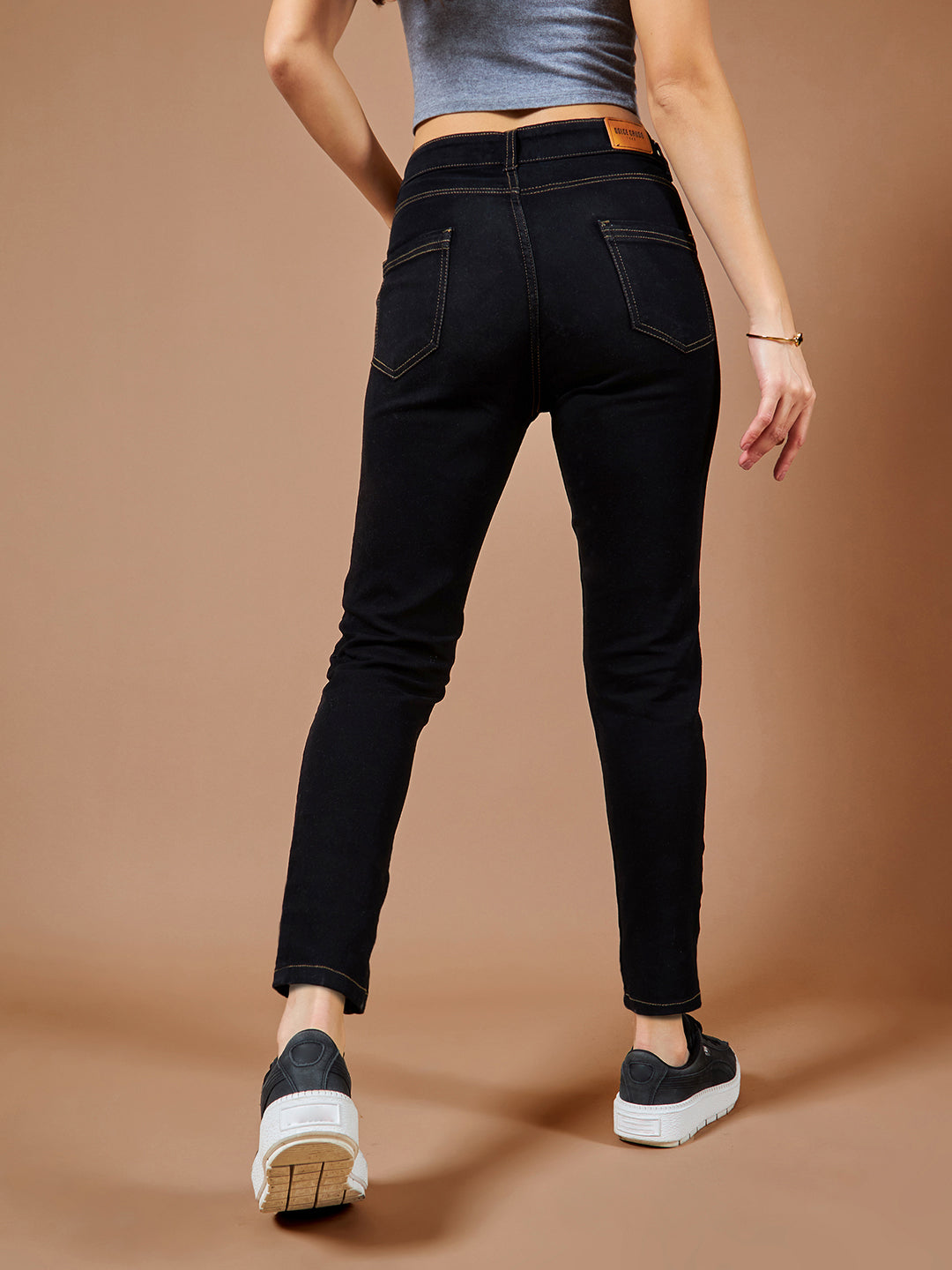 24/7 Comfort Black Skinny High-Rise Stretchable Denim Jeans