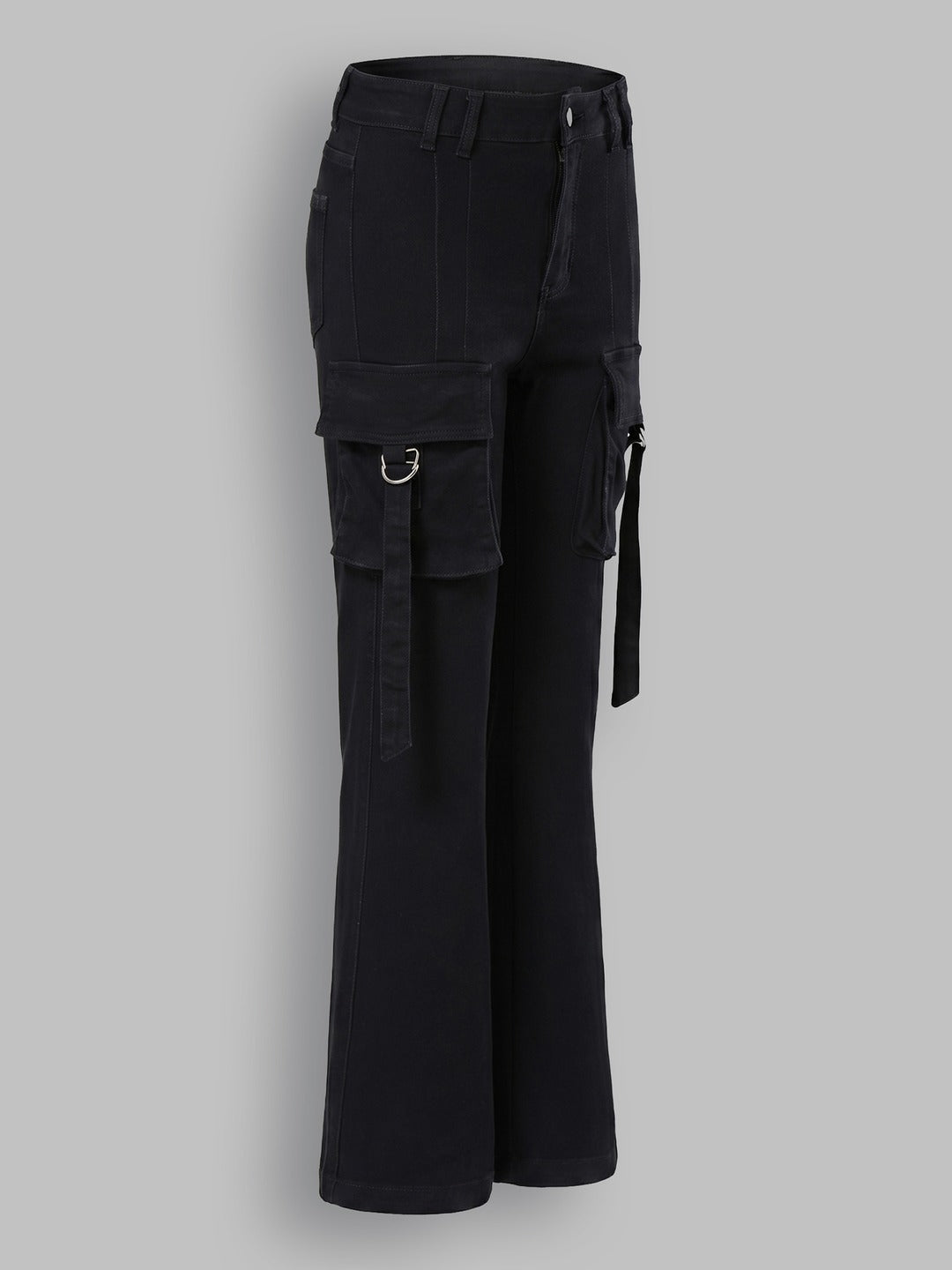 Black Bootcut High-Rise Stretchable Denim Jeans for Women