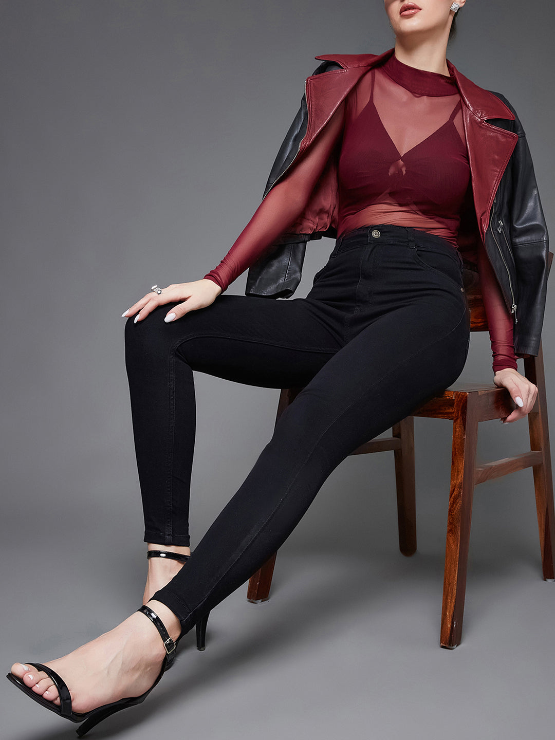 24/7 Comfort Black Skinny-Fit High-Rise Stretchable Denim Jeans