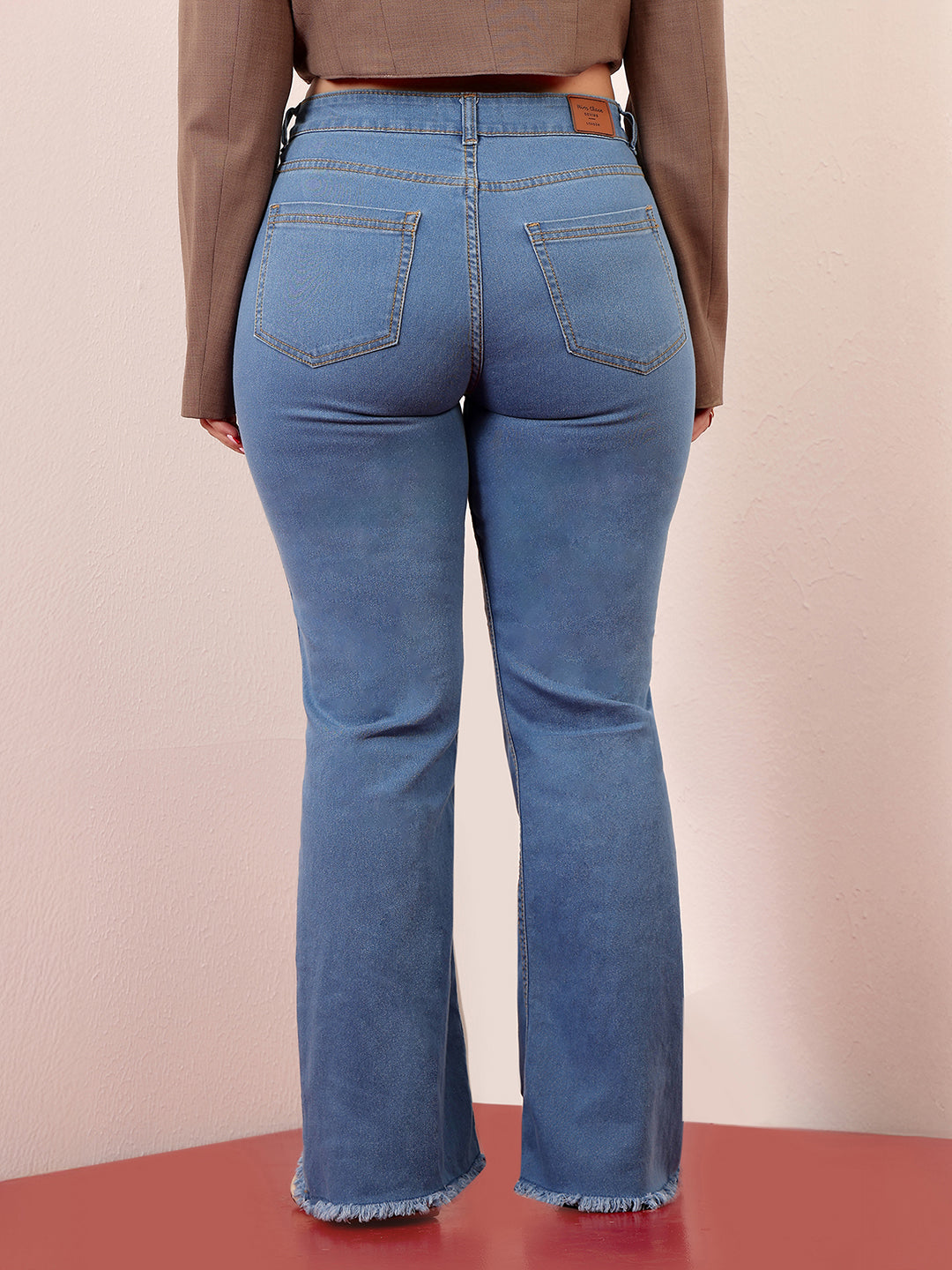Women's Light Blue Bootcut High-Rise Regular Stretchable Denim Jeans
