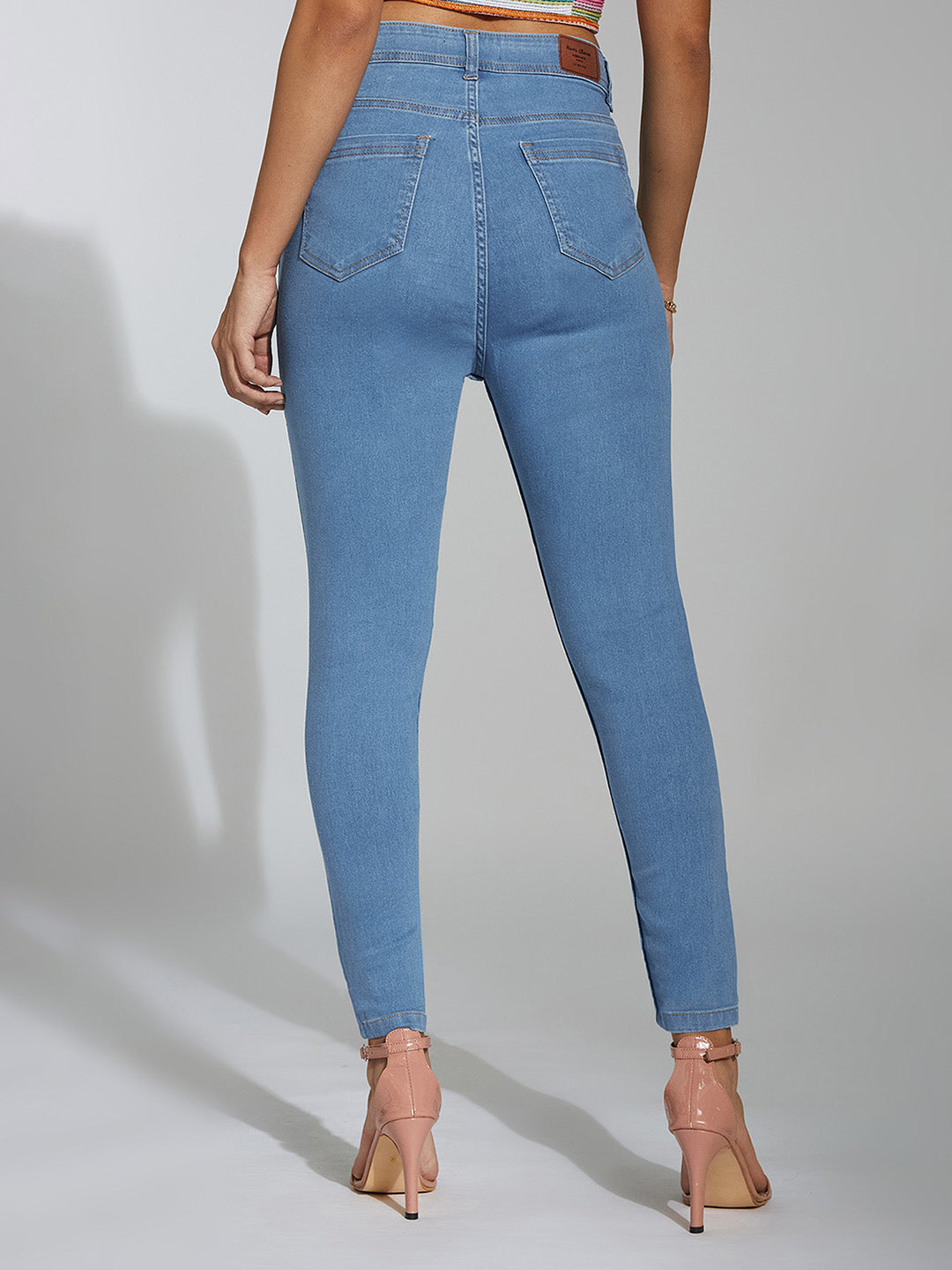24/7 Comfort Blue Skinny High-Rise Distressed Denim Jeans
