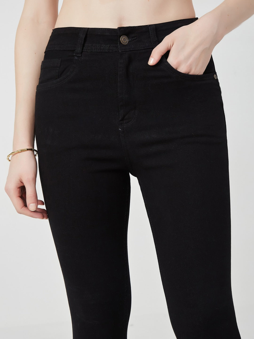 Black high-rise Slim Fit Stretchable Denim Jeans for Women