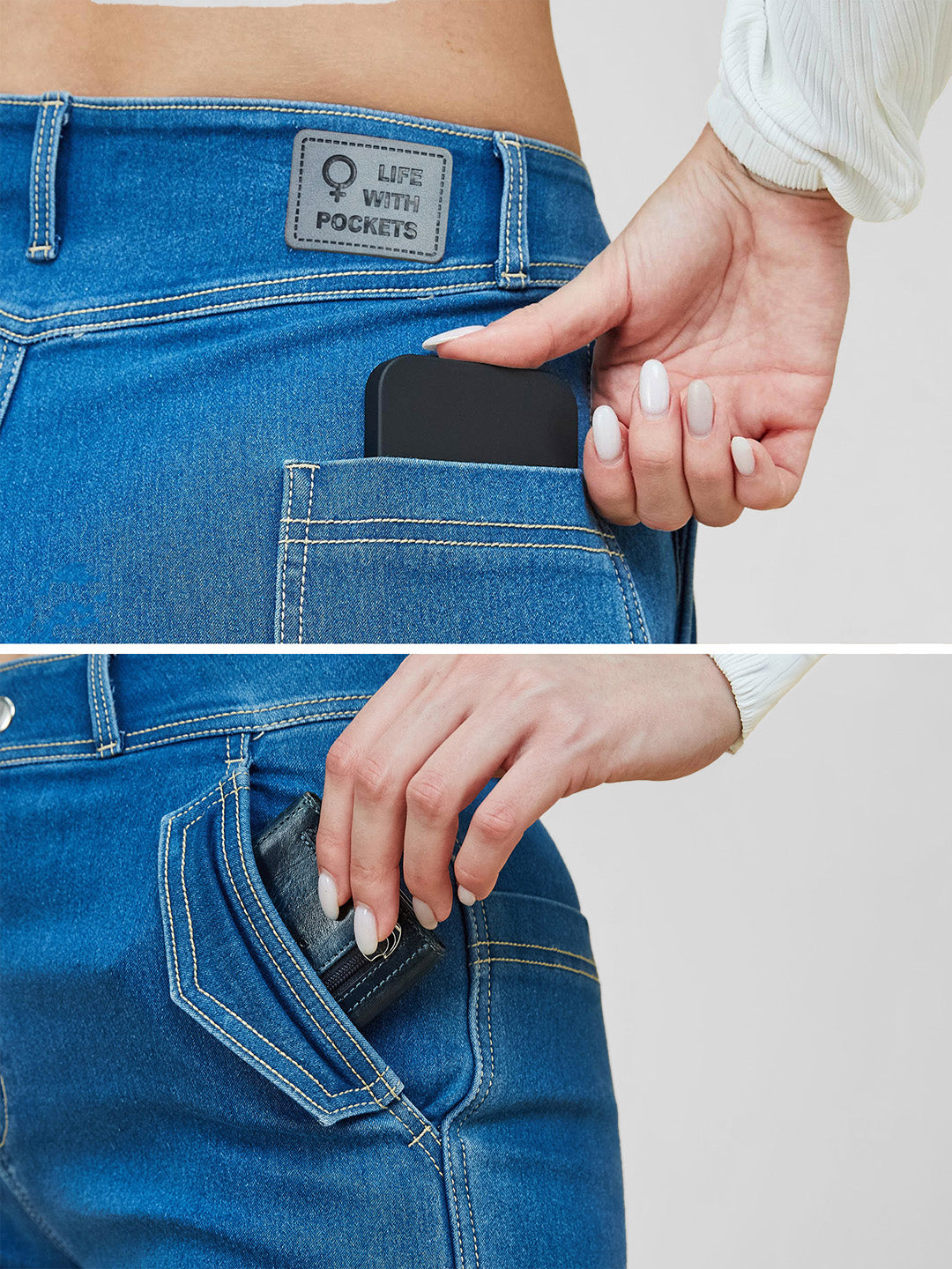 Relaxed-Fit Mid-Rise Clean-Look Stretchable Blue Denim Bermuda Shorts for Women