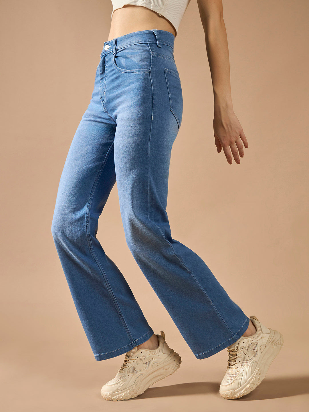 CHASEstretch™ Light Blue Wide-Leg Mid-Rise Light Weight Denim Jeans