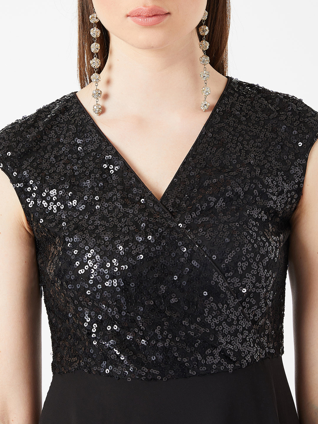 Women's Miss Chase Black dress — Relaxed Fit
