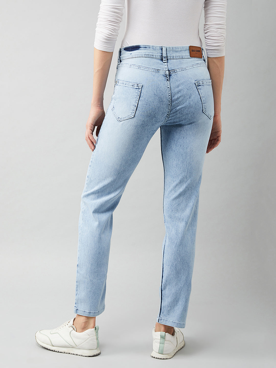 24/7 Comfort Light Blue Wide-Leg Fit High-Rise Stretchable Denim Jeans