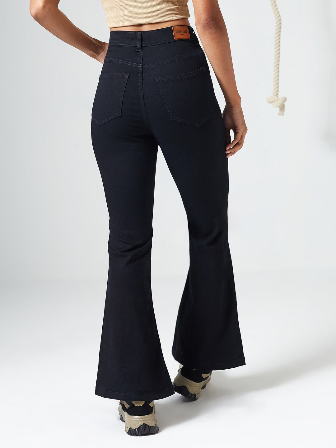 CHASEshape™ Black Bootcut High Rise Clean Look Regular Stretchable Denim Jeans for Women