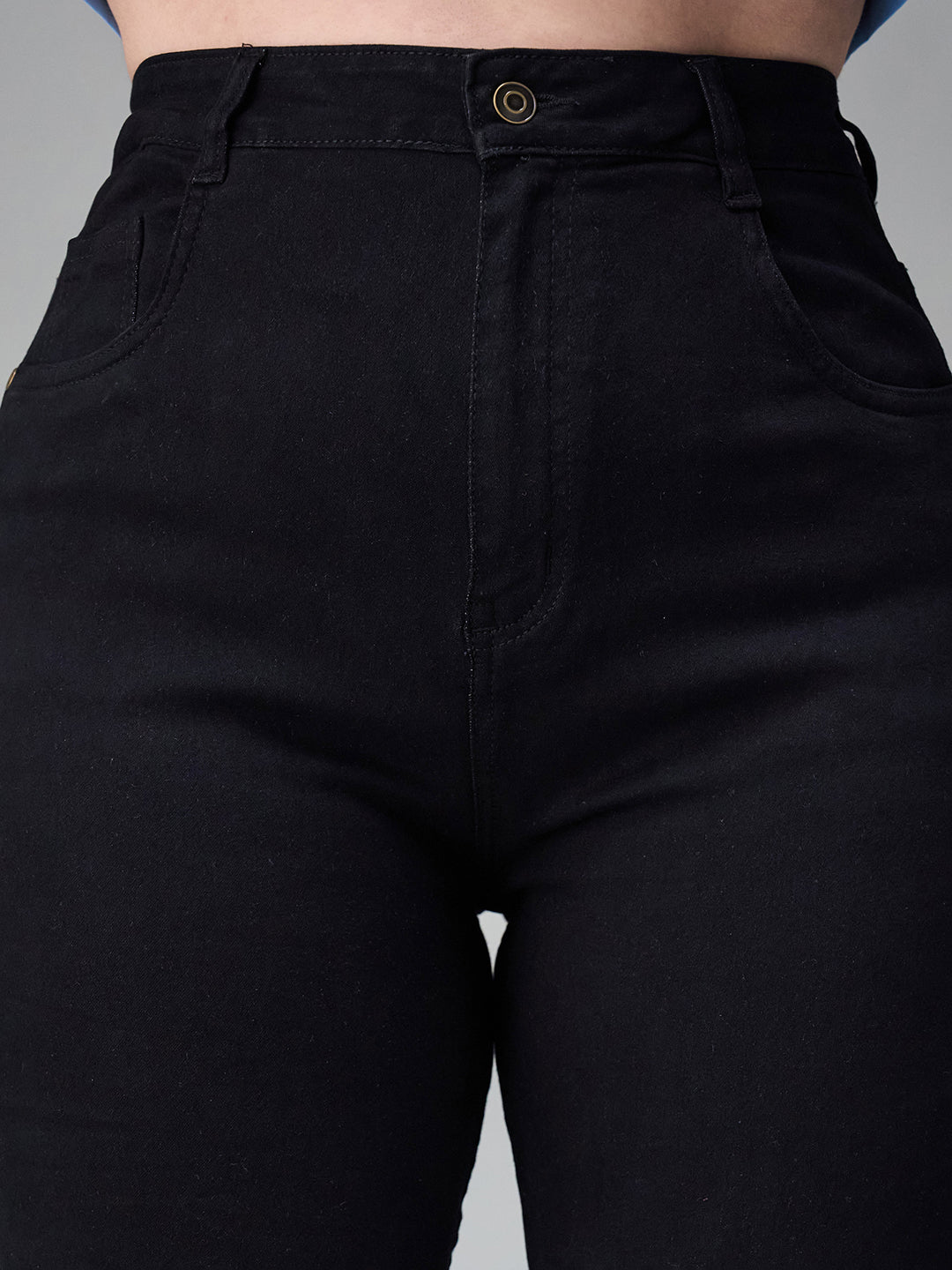 24/7 Comfort Black Skinny-Fit High-Rise Stretchable Denim Jeans