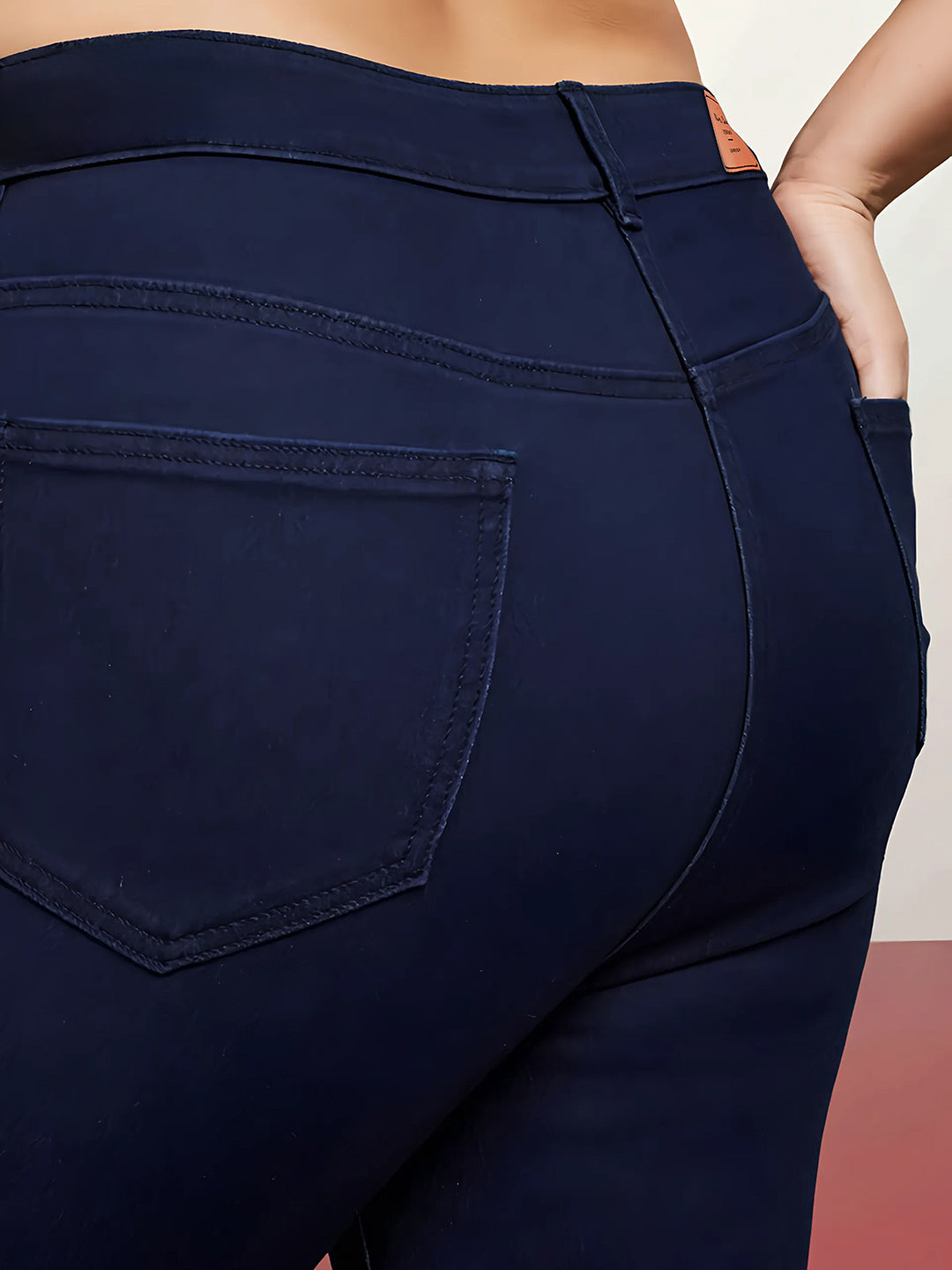 CHASEshape™ Navy Blue Bootcut High Rise Stretchable Denim Jeans for Women