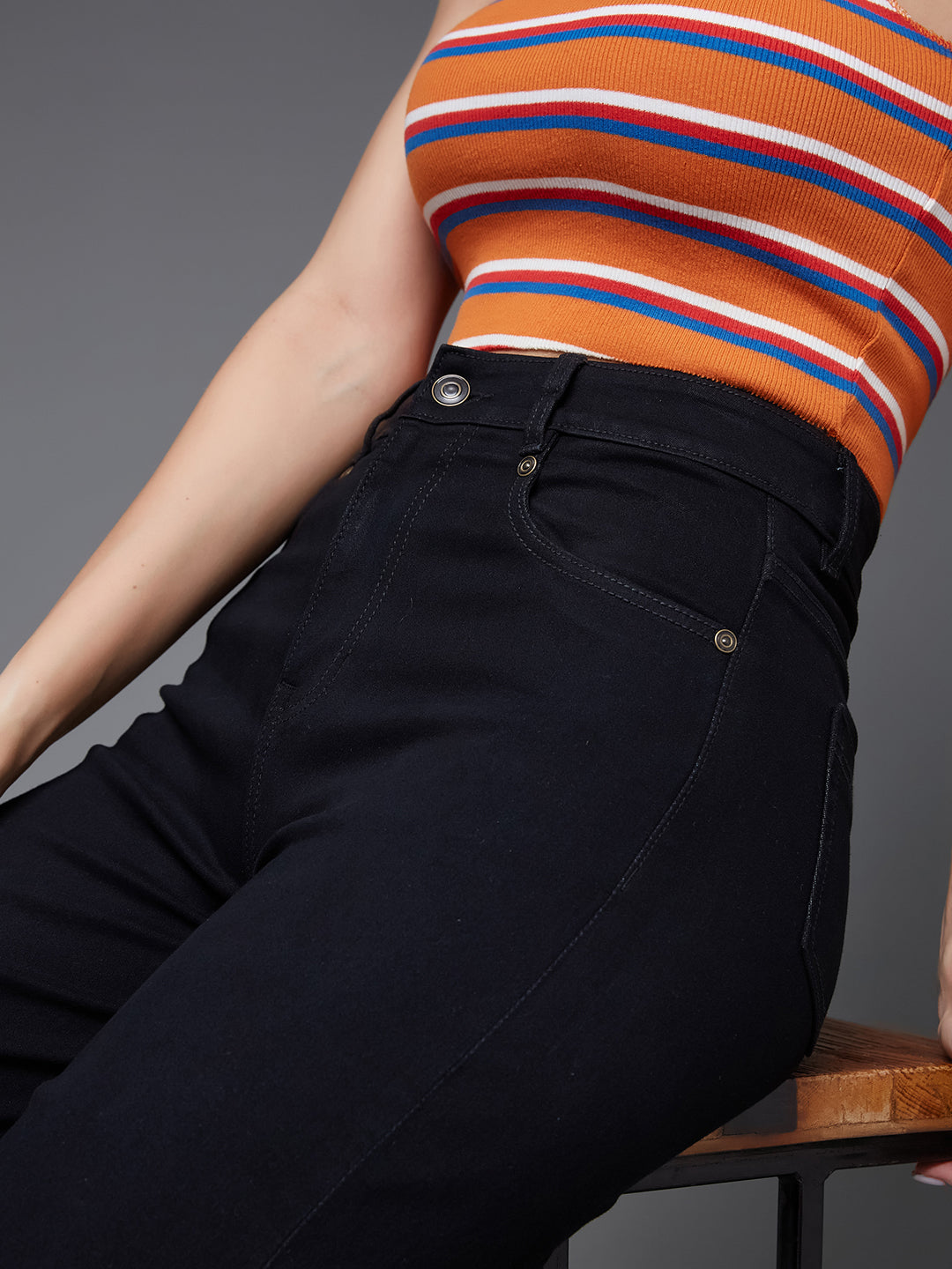 CHASEstretch™ Black High-Rise Wide-Leg Denim Jeans